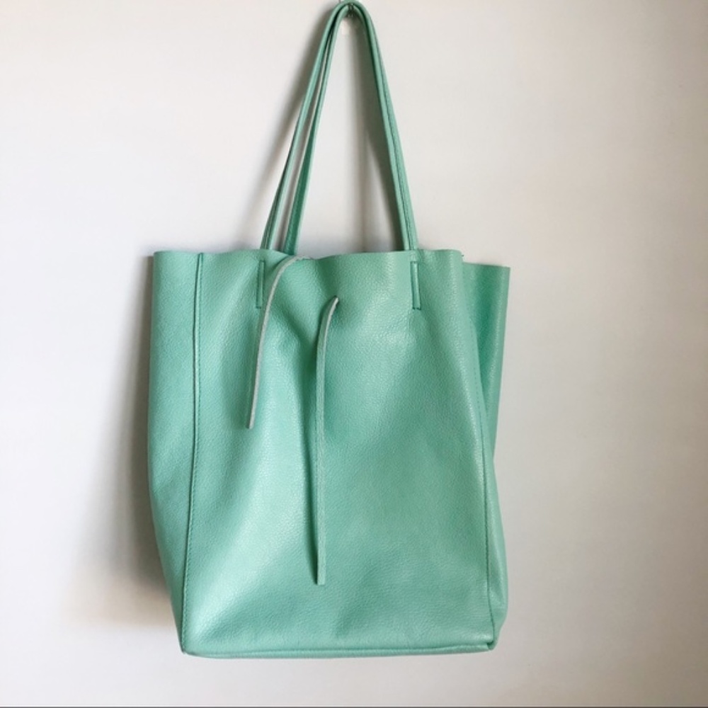 Borse In Pelle Teal Pebbled Genuine Leathe…